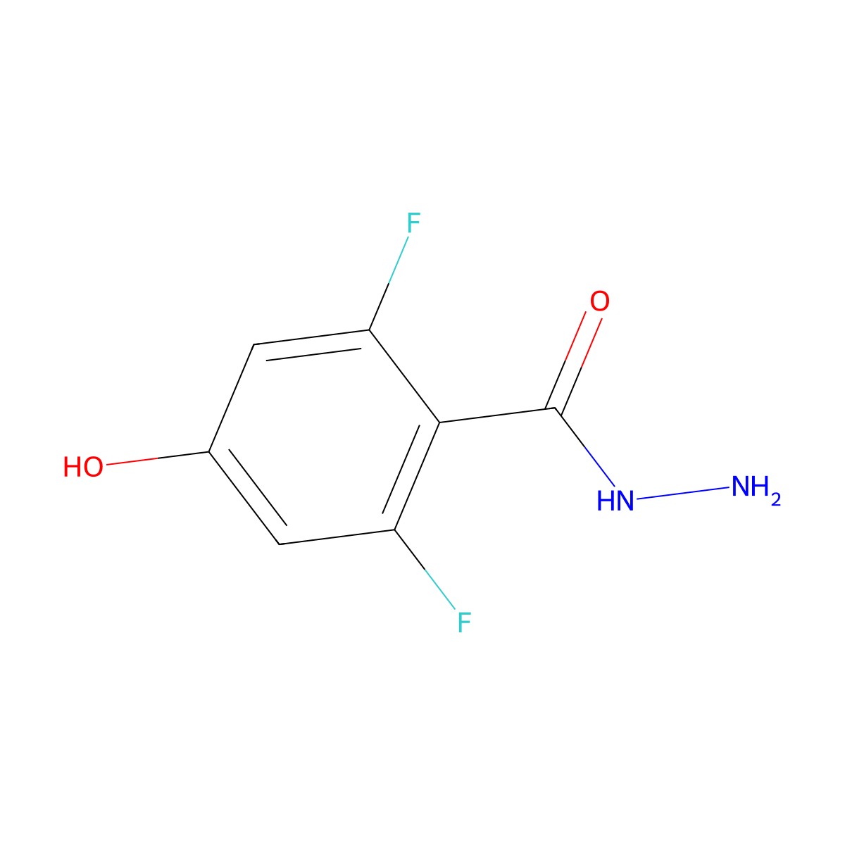 2,6-Difluoro-4-hydroxybenzohydrazide molecular structure, CAS 1314928-16-9