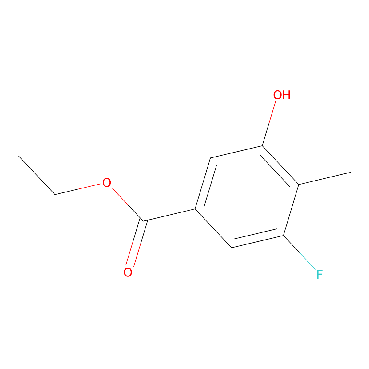 Ethyl 3-fluoro-5-hydroxy-4-methylbenzoate molecular structure, CAS 1314928-36-3