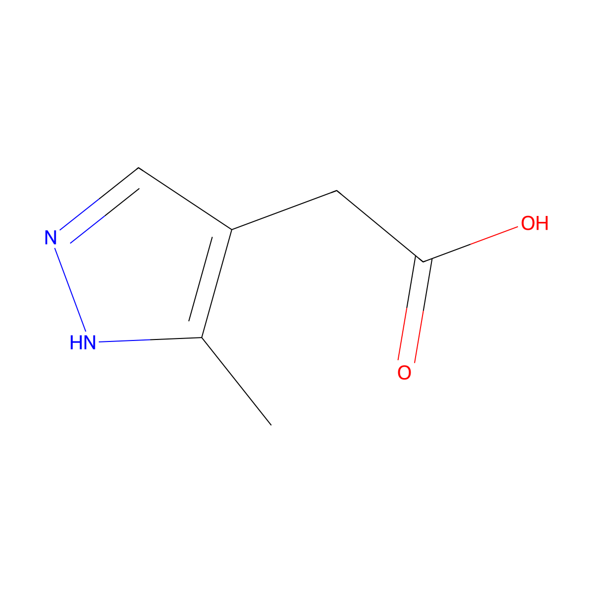 2-(3-methyl-1H-pyrazol-4-yl)acetic acid molecular structure, CAS 1314928-85-2