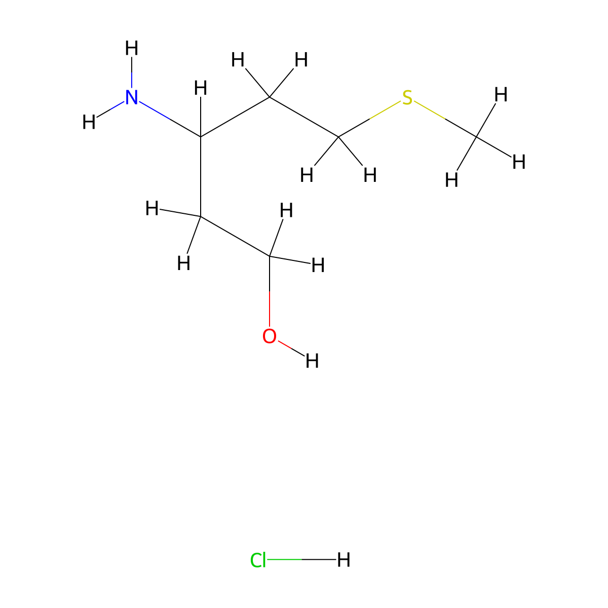 3-Amino-5-(methylsulfanyl)pentan-1-ol hydrochloride molecular structure, CAS 1314928-88-5