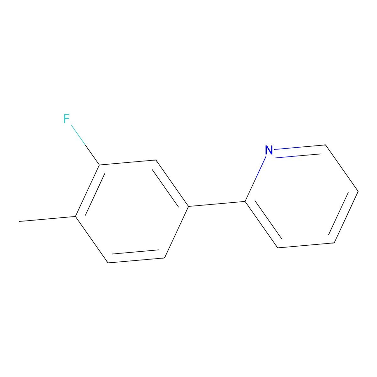 2-(3-Fluoro-4-methylphenyl)pyridine molecular structure, CAS 1314929-11-7