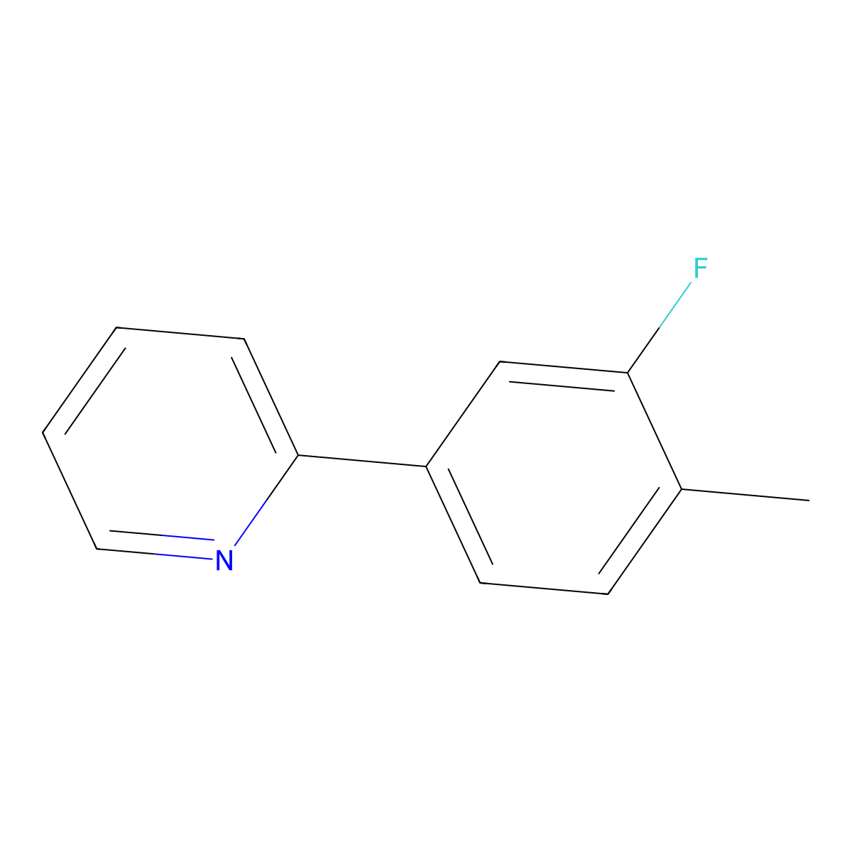 2-(3-Fluoro-4-methylphenyl)pyridine molecular structure, CAS 1314929-11-7