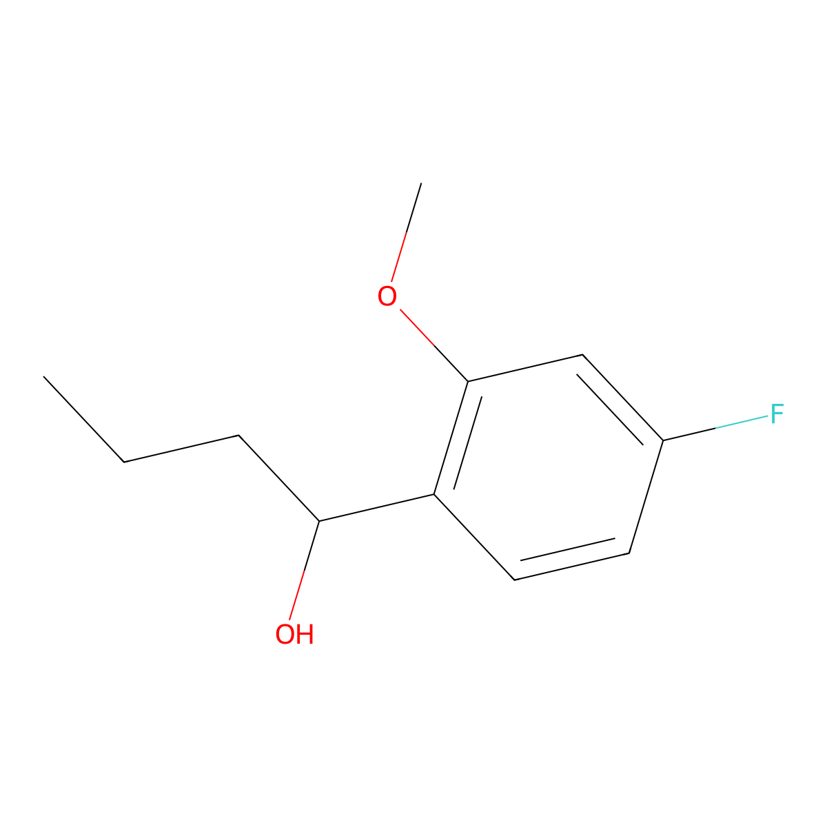 1-(4-Fluoro-2-methoxyphenyl)-1-butanol molecular structure, CAS 1314929-59-3