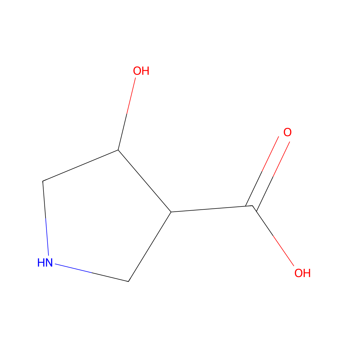 4-Hydroxypyrrolidine-3-carboxylic acid molecular structure, CAS 1314929-86-6