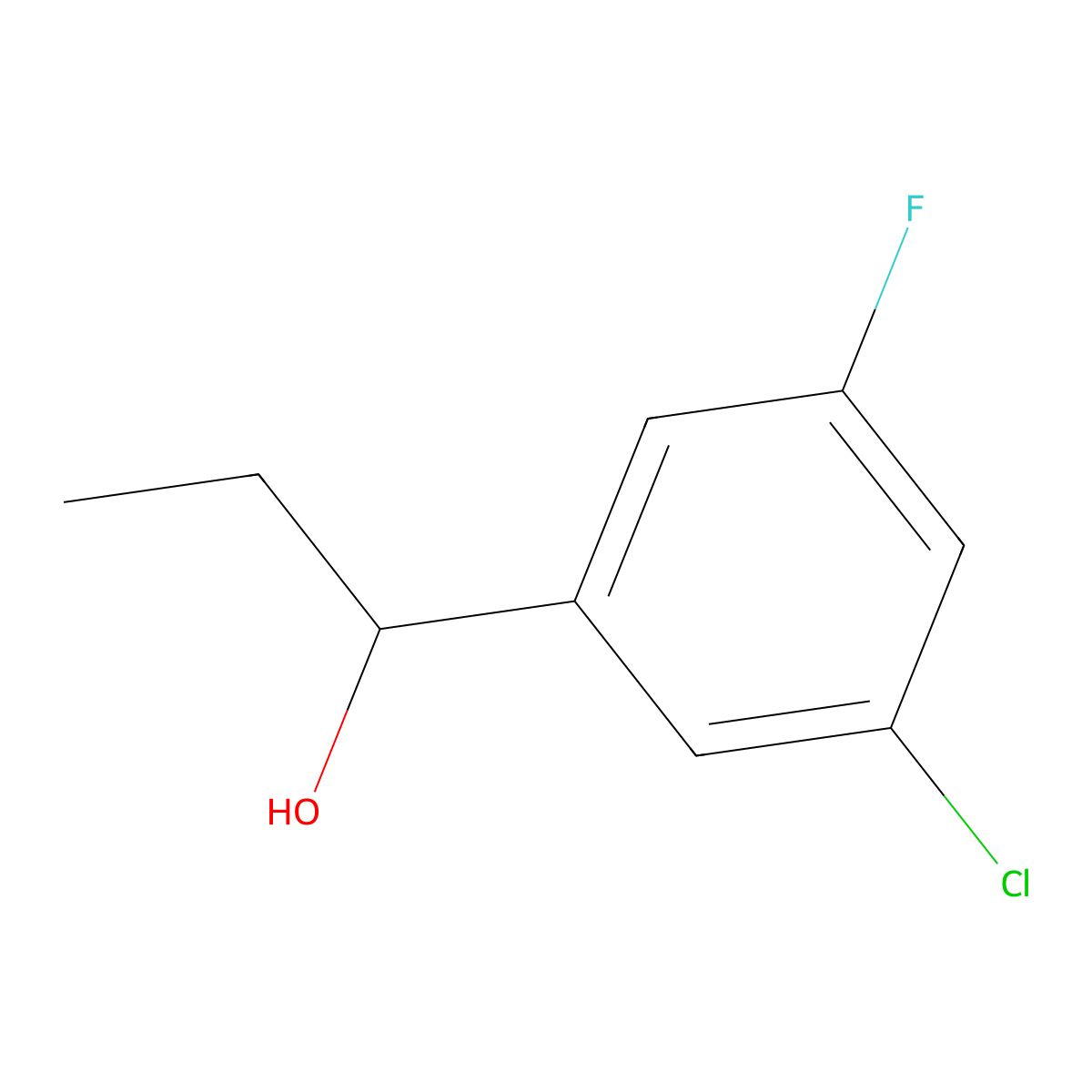 1-(3-Chloro-5-fluorophenyl)propan-1-ol molecular structure, CAS 1314929-91-3
