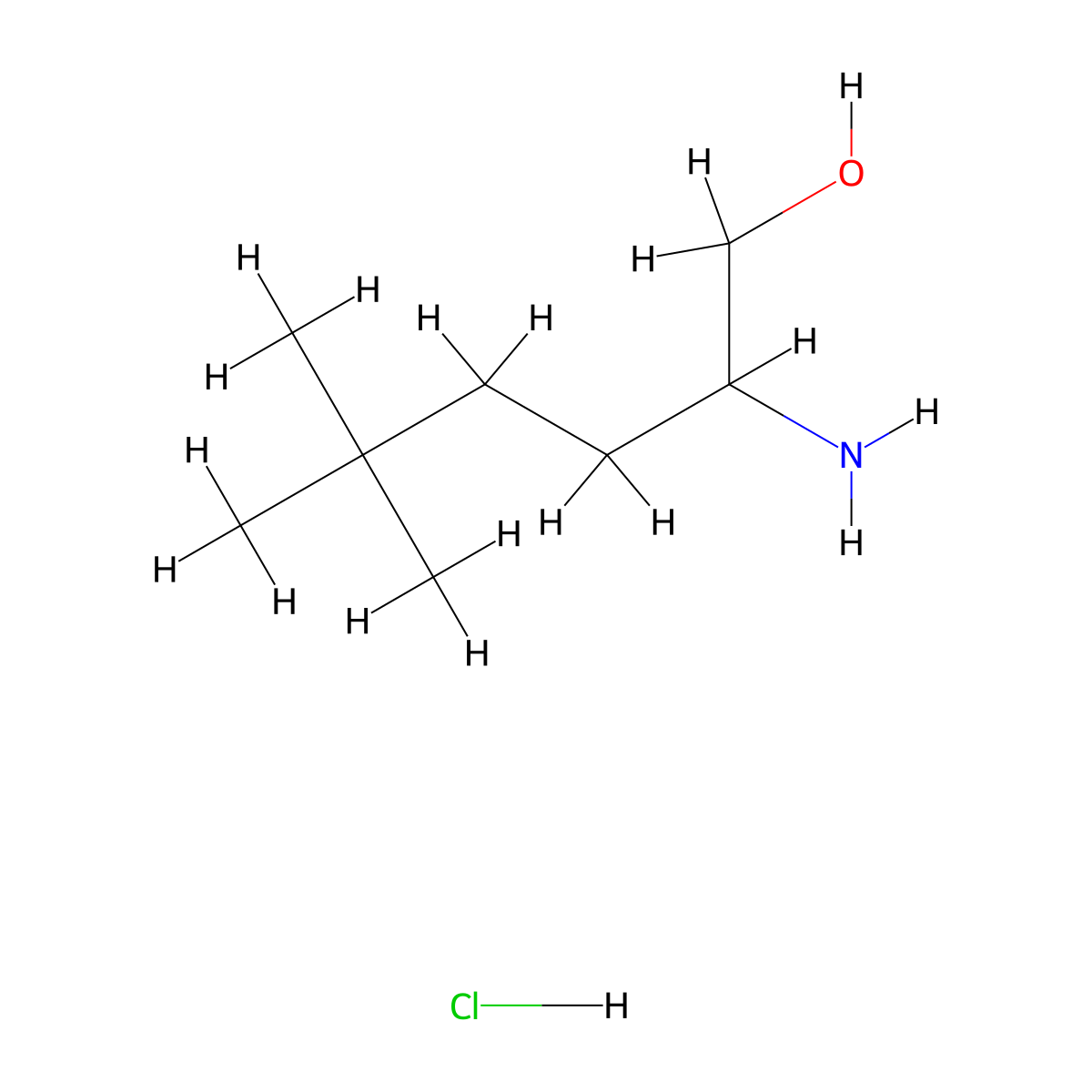 2-Amino-5,5-dimethylhexan-1-ol hydrochloride molecular structure, CAS 1314930-59-0