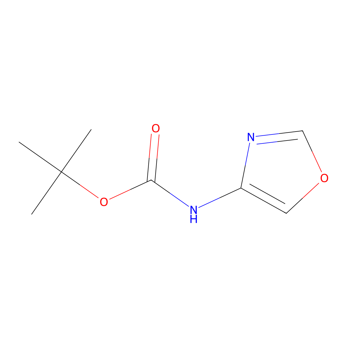 tert-butyl N-(1,3-oxazol-4-yl)carbamate molecular structure, CAS 1314931-66-2