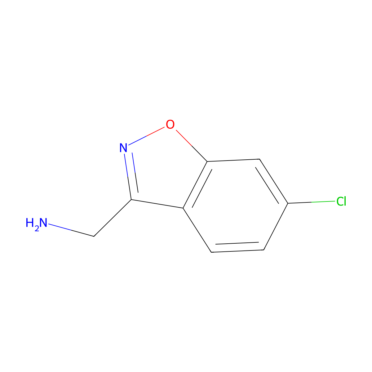 (6-Chlorobenzo[d]isoxazol-3-yl)methanamine molecular structure, CAS 1314932-51-8