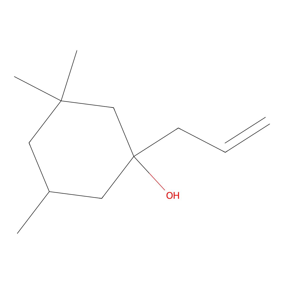 3,3,5-Trimethyl-1-(prop-2-en-1-yl)cyclohexan-1-ol molecular structure, CAS 1314933-92-0