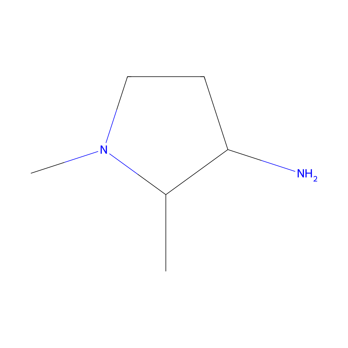 1,2-Dimethylpyrrolidin-3-amine molecular structure, CAS 1314933-97-5
