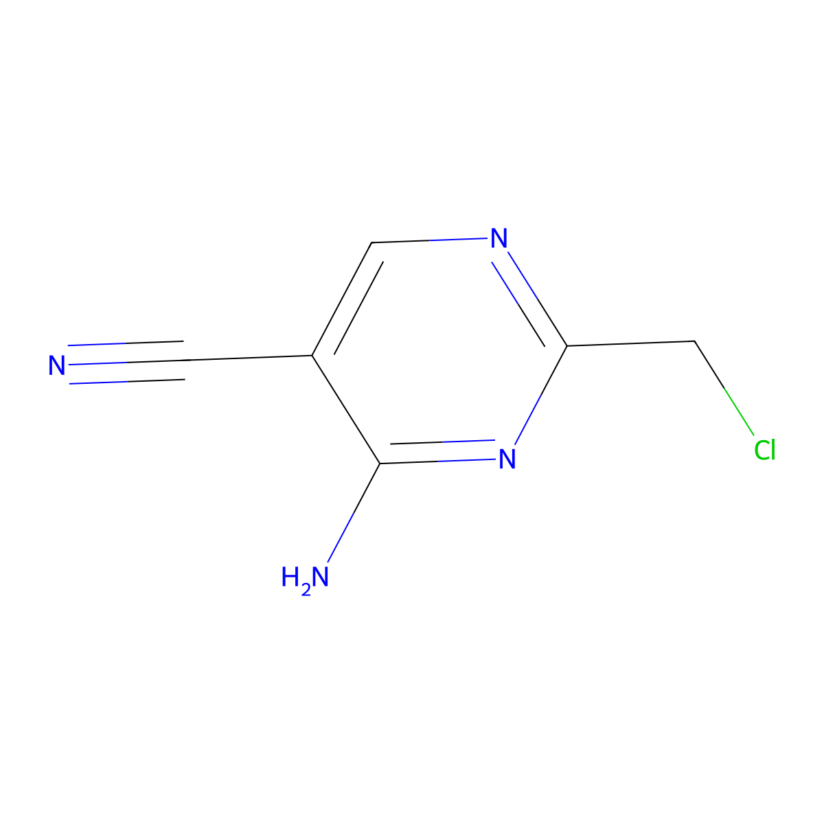 4-Amino-2-(chloromethyl)pyrimidine-5-carbonitrile molecular structure, CAS 1314934-52-5