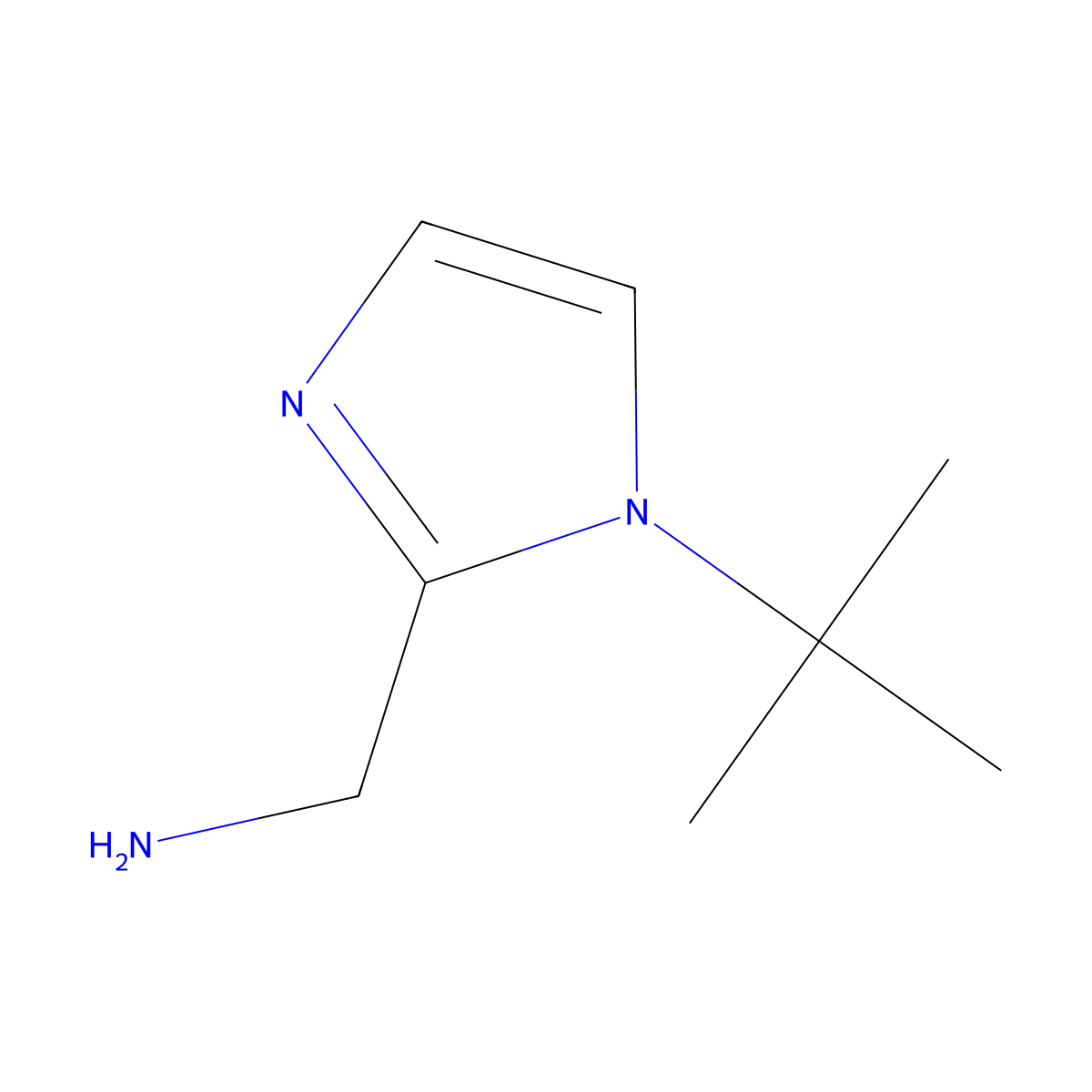 (1-tert-butyl-1H-imidazol-2-yl)methanamine molecular structure, CAS 1314935-19-7
