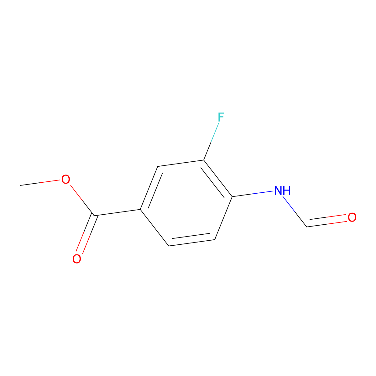 Methyl 3-fluoro-4-formamidobenzoate molecular structure, CAS 1314936-23-6
