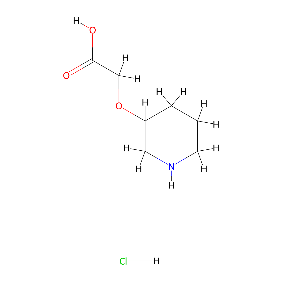 (Piperidin-3-yloxy)acetic acid hydrochloride molecular structure, CAS 1314936-35-0
