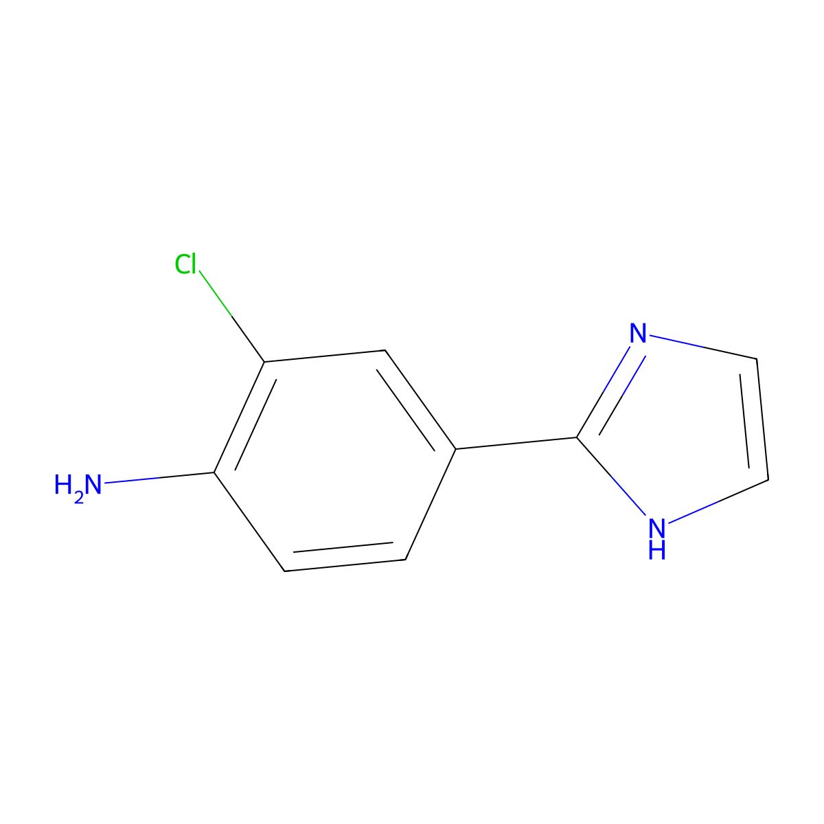 2-chloro-4-(1H-imidazol-2-yl)aniline molecular structure, CAS 1314936-46-3
