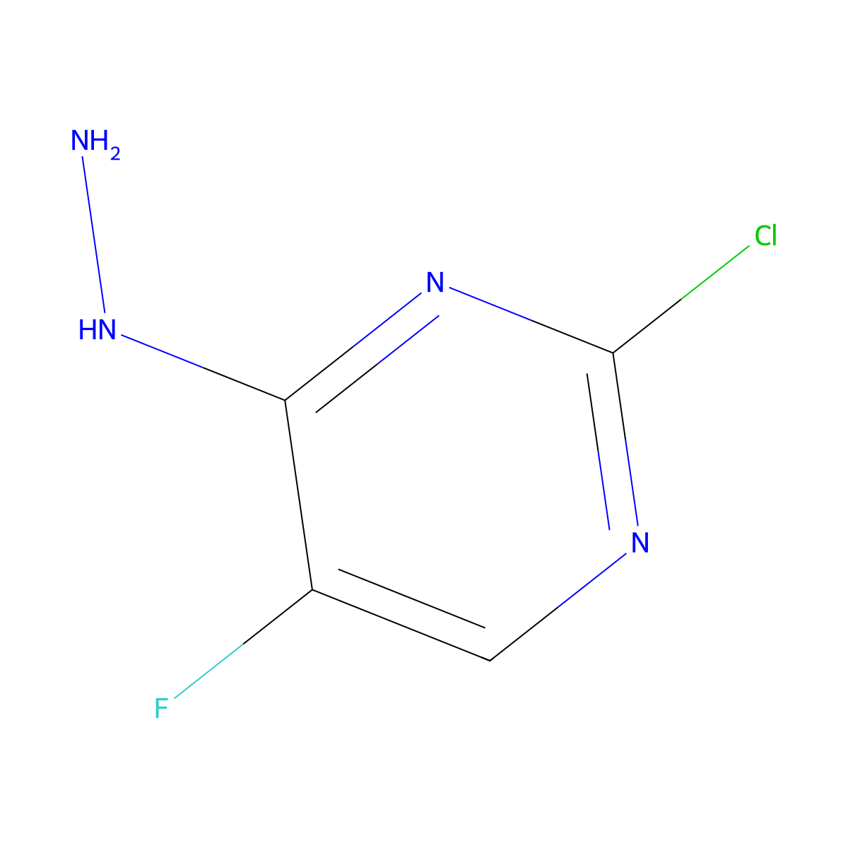 2-Chloro-5-fluoro-4-hydrazinylpyrimidine molecular structure, CAS 1314936-62-3