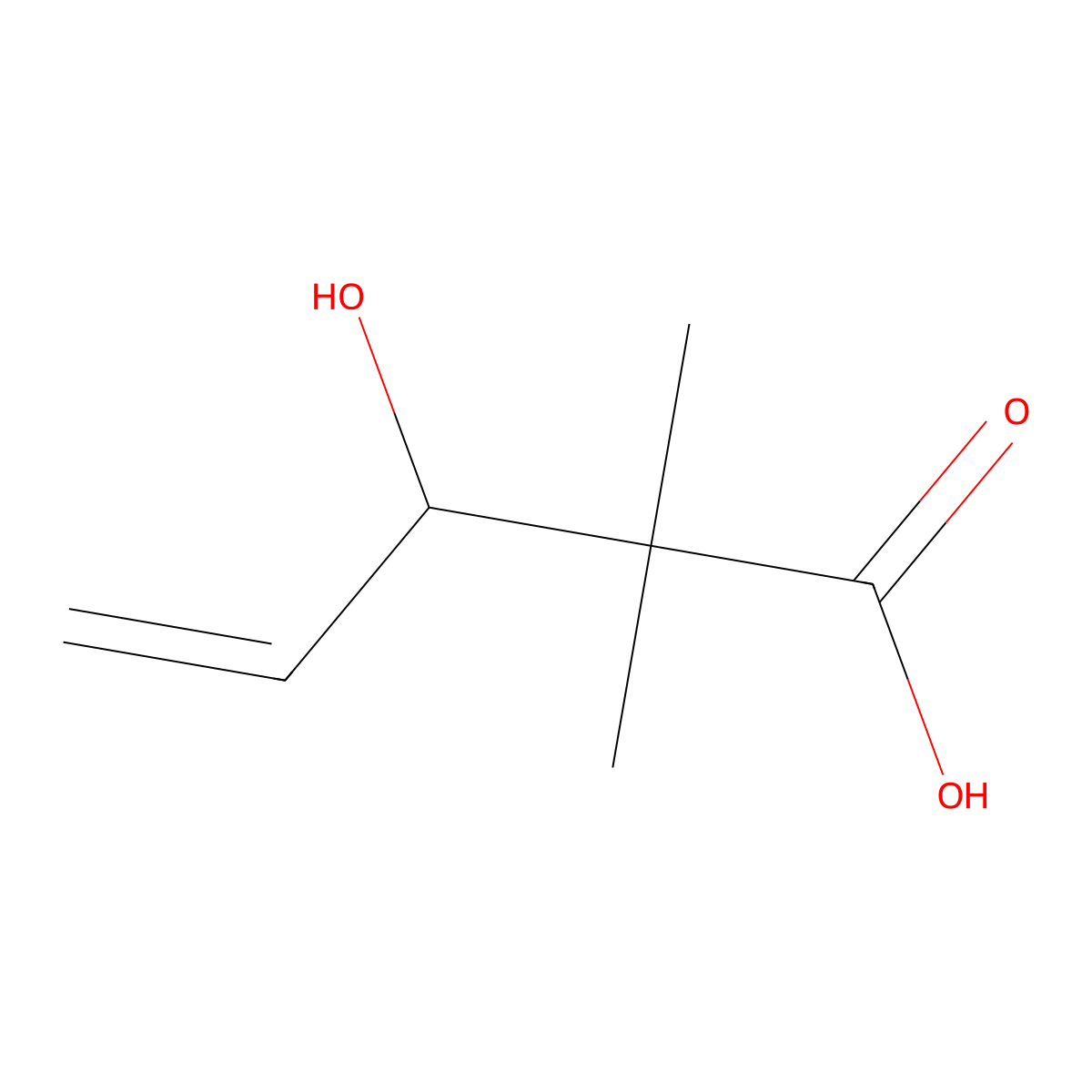 3-Hydroxy-2,2-dimethylpent-4-enoic acid molecular structure, CAS 1314936-91-8