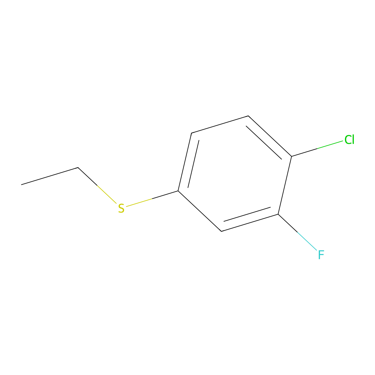 4-Chloro-3-fluorophenyl ethyl sulfide molecular structure, CAS 1314937-82-0