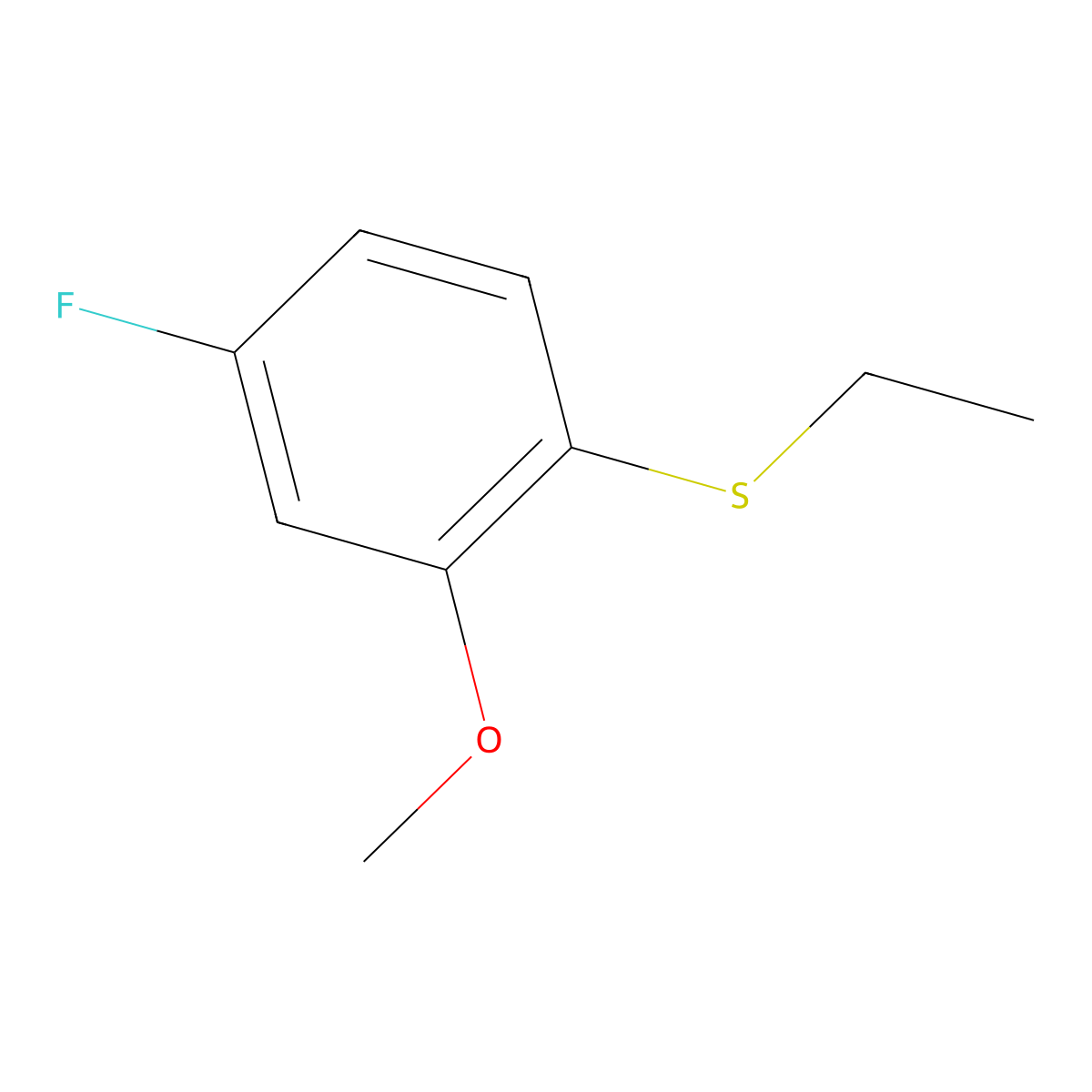 Ethyl 4-fluoro-2-methoxyphenyl sulfide molecular structure, CAS 1314937-91-1