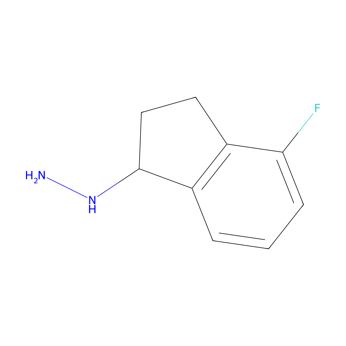 (4-fluoro-2,3-dihydro-1H-inden-1-yl)hydrazine molecular structure, CAS 1314940-10-7