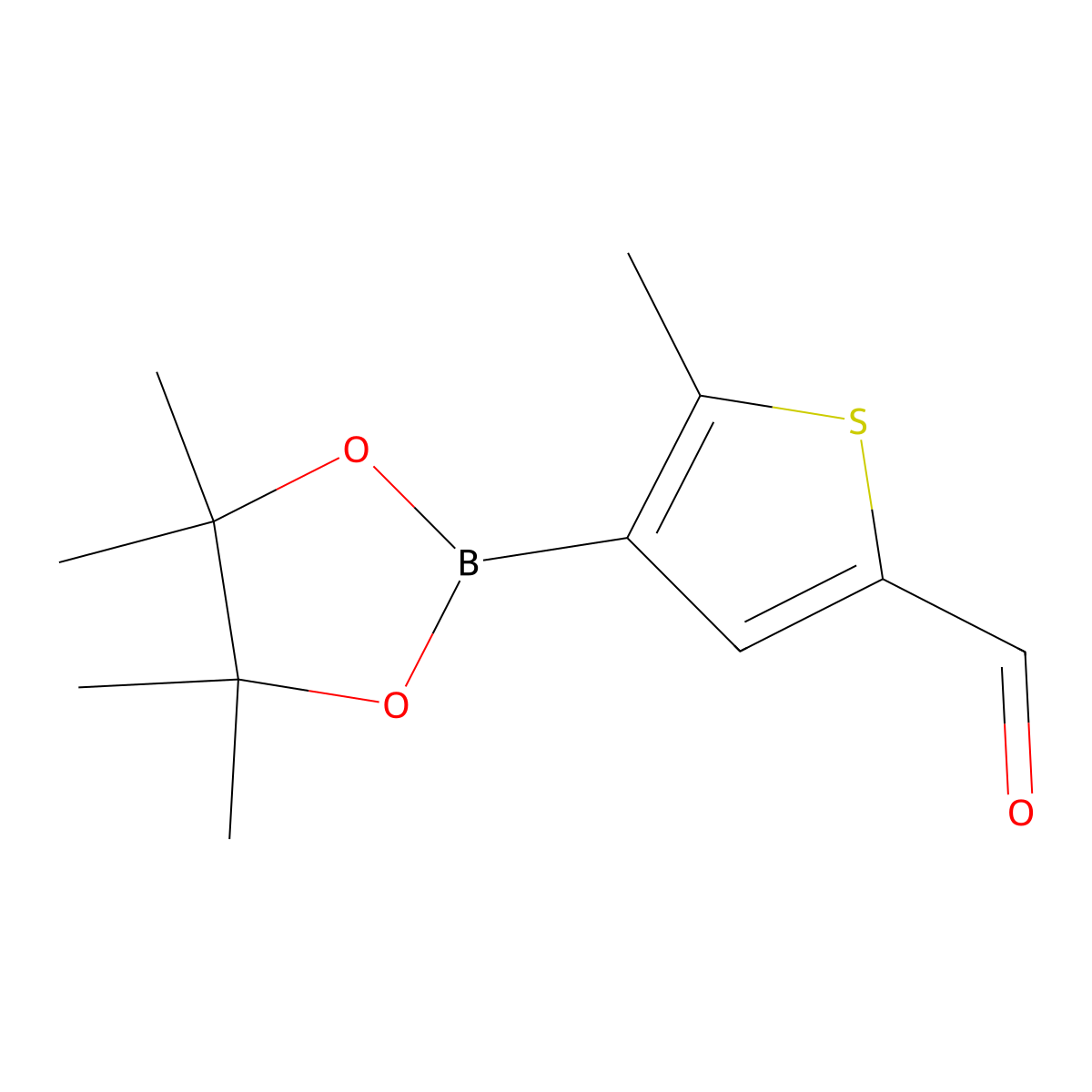 5-Methyl-4-(4,4,5,5-tetramethyl-1,3,2-dioxaborolan-2-YL)thiophene-2-carbaldehyde molecular structure, CAS 1314941-28-0