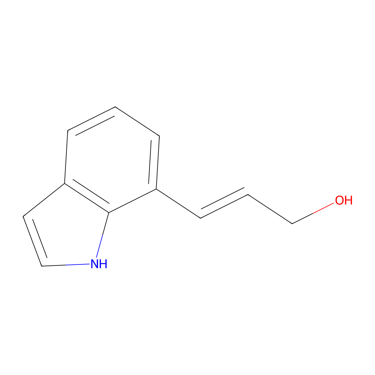 2-Propen-1-ol, 3-(1H-indol-7-yl)- molecular structure, CAS 1314947-18-6
