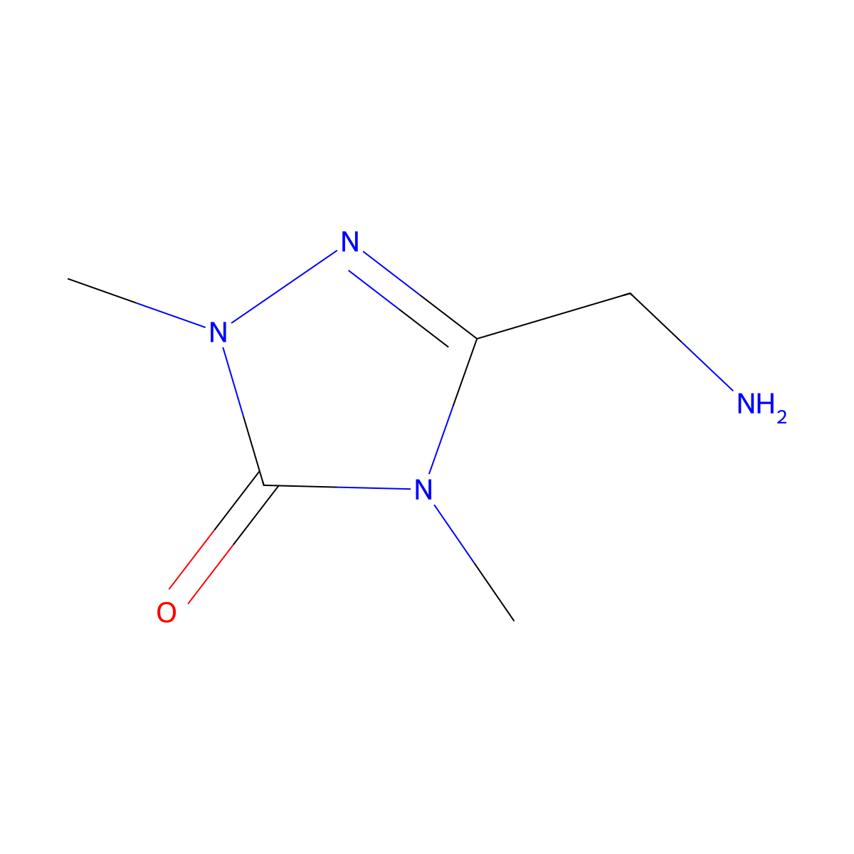 3-(aminomethyl)-1,4-dimethyl-4,5-dihydro-1H-1,2,4-triazol-5-one molecular structure, CAS 1314953-48-4