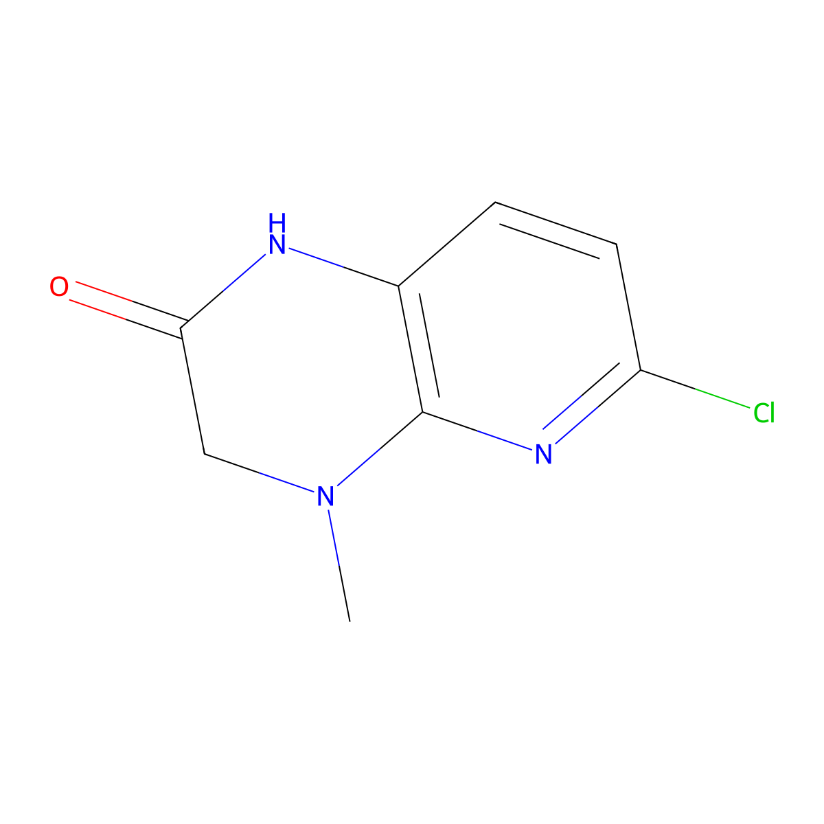 6-chloro-4-methyl-1H,2H,3H,4H-pyrido[2,3-b]pyrazin-2-one molecular structure, CAS 1314953-62-2