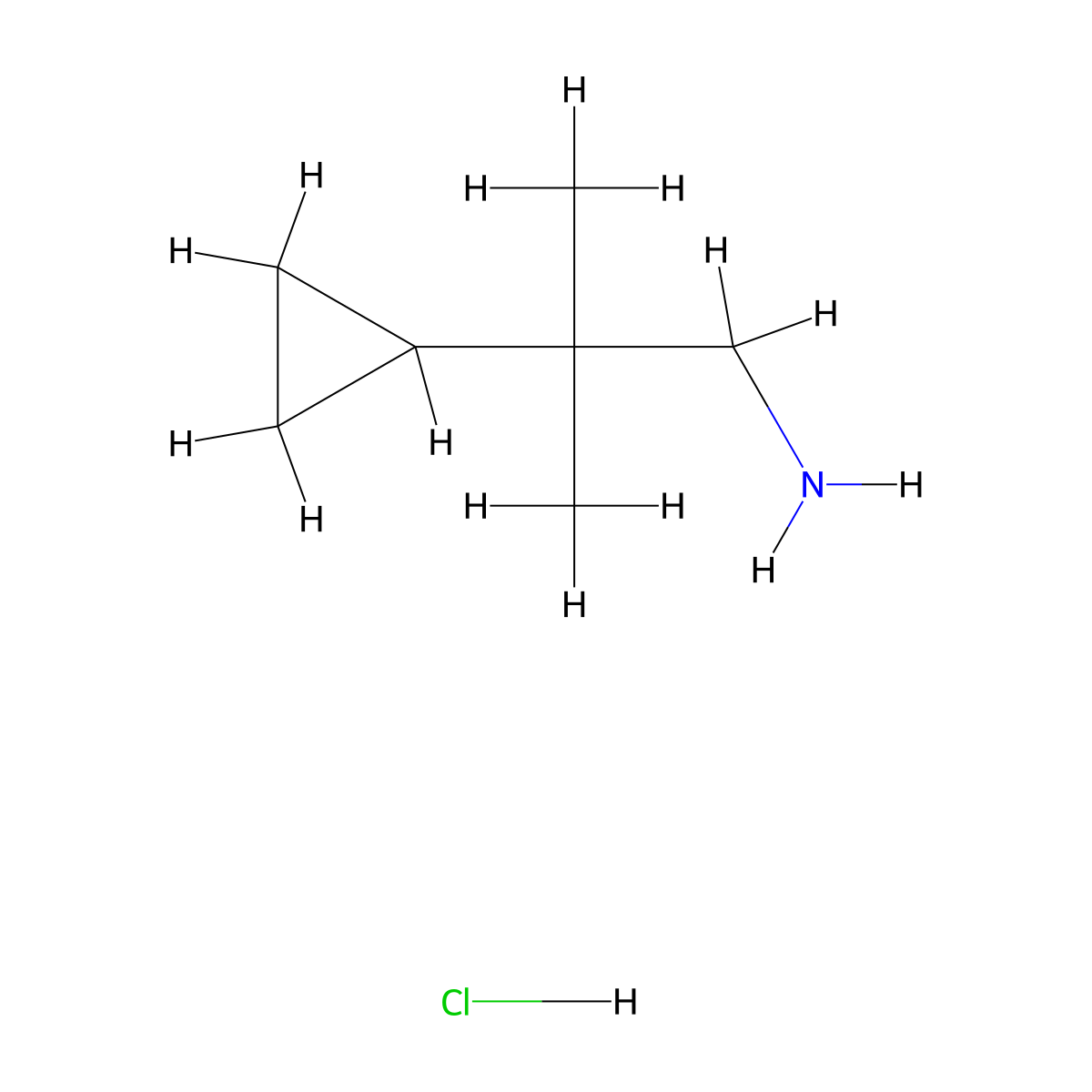 2-Cyclopropyl-2-methylpropan-1-amine hydrochloride molecular structure, CAS 1314953-65-5