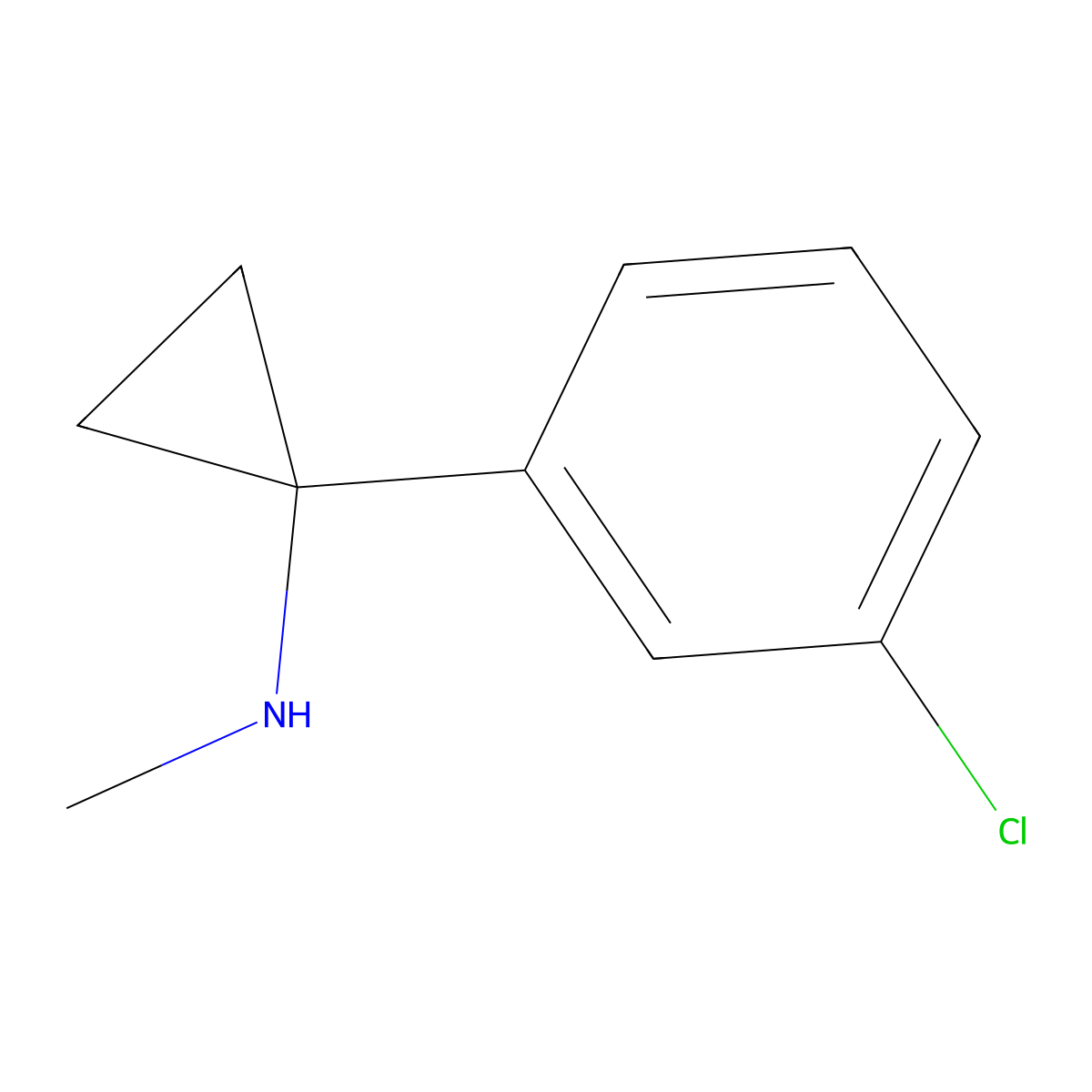 1-(3-chlorophenyl)-N-methylcyclopropan-1-amine molecular structure, CAS 1314958-82-1
