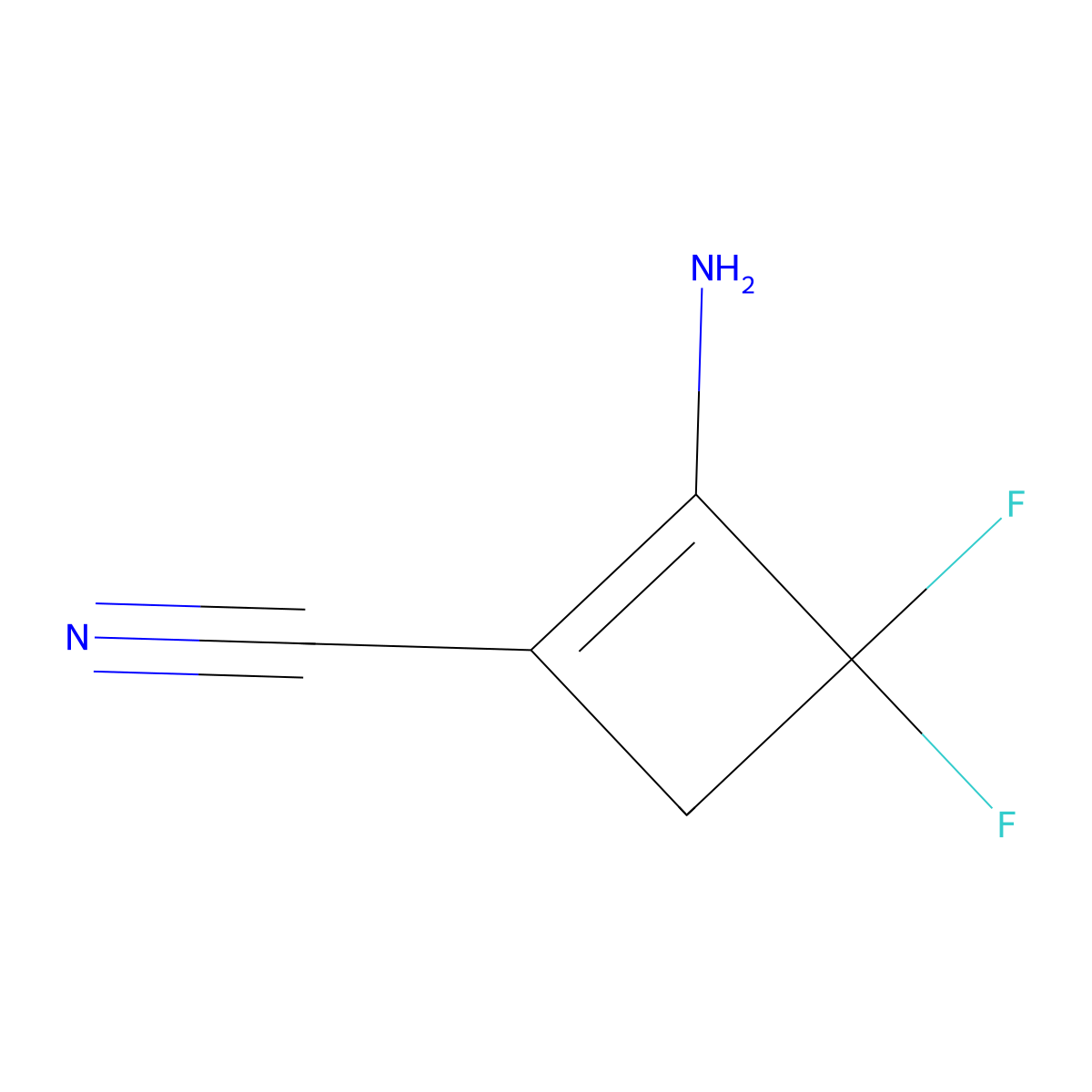 2-Amino-3,3-difluorocyclobut-1-ene-1-carbonitrile molecular structure, CAS 1314959-11-9