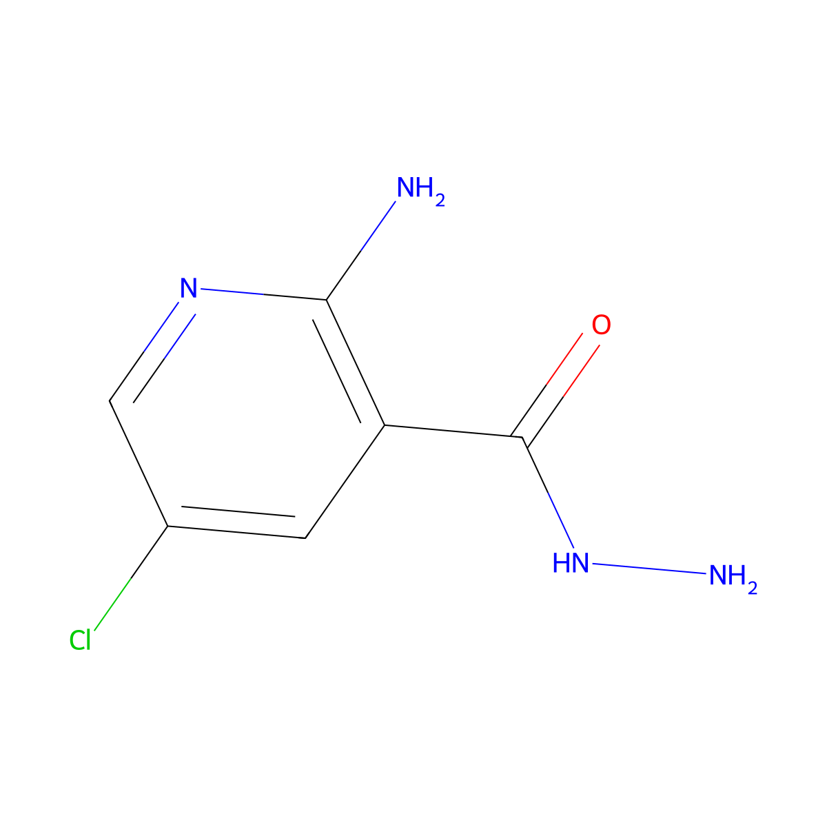 2-Amino-5-chloronicotinohydrazide molecular structure, CAS 1314959-58-4