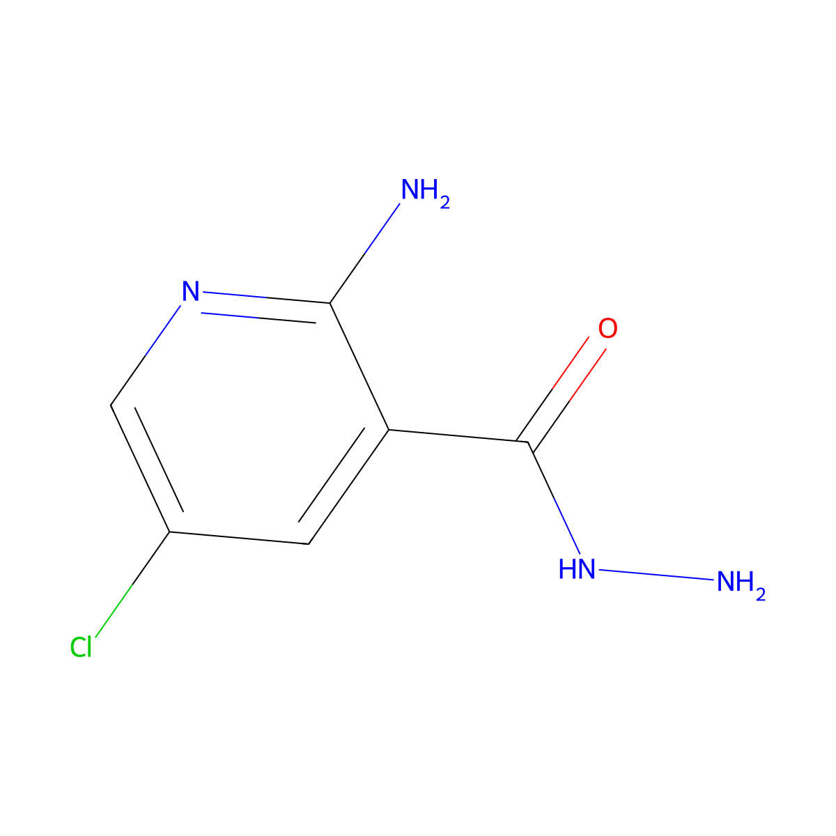 2-Amino-5-chloronicotinohydrazide molecular structure, CAS 1314959-58-4