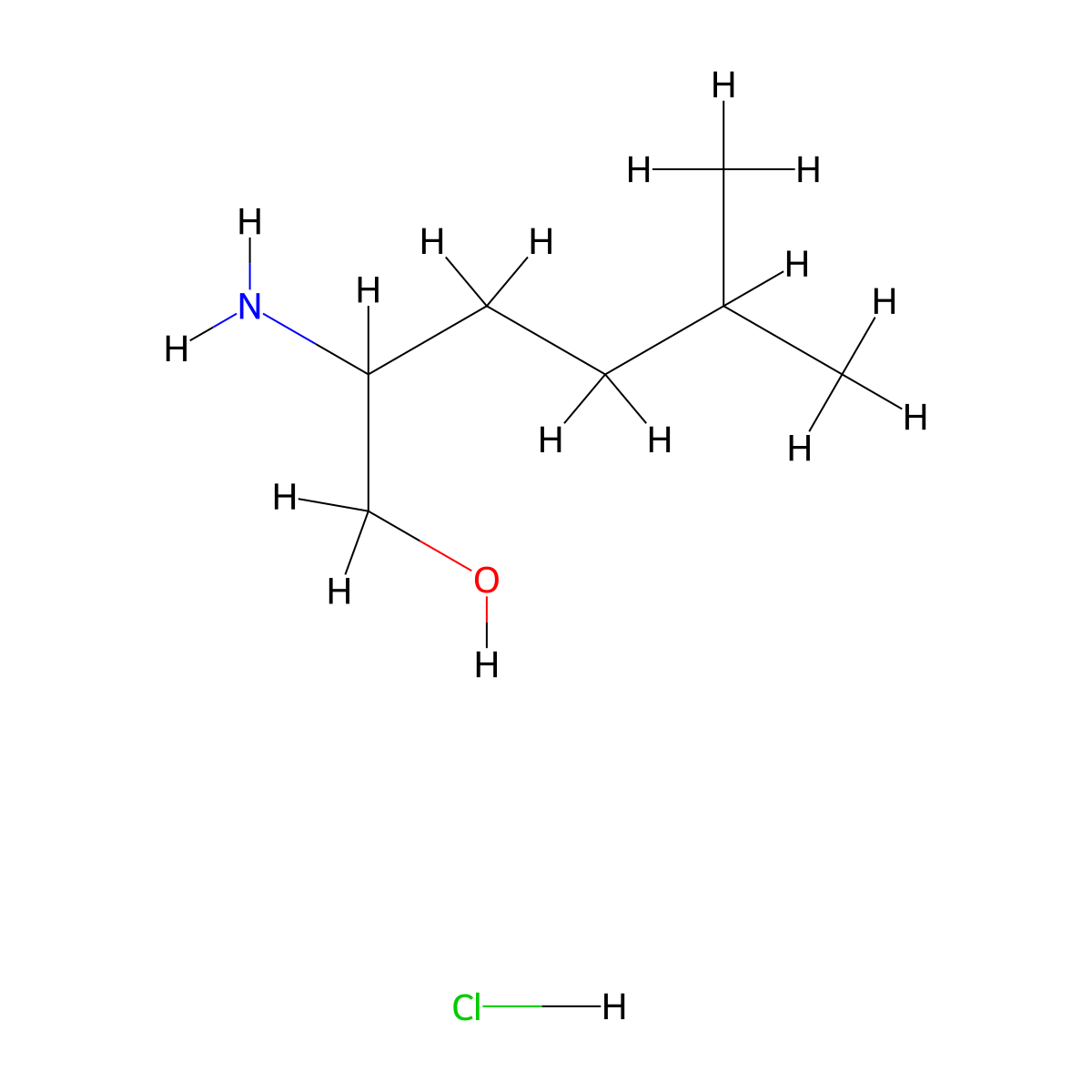 2-Amino-5-methylhexan-1-ol hydrochloride molecular structure, CAS 1314959-93-7