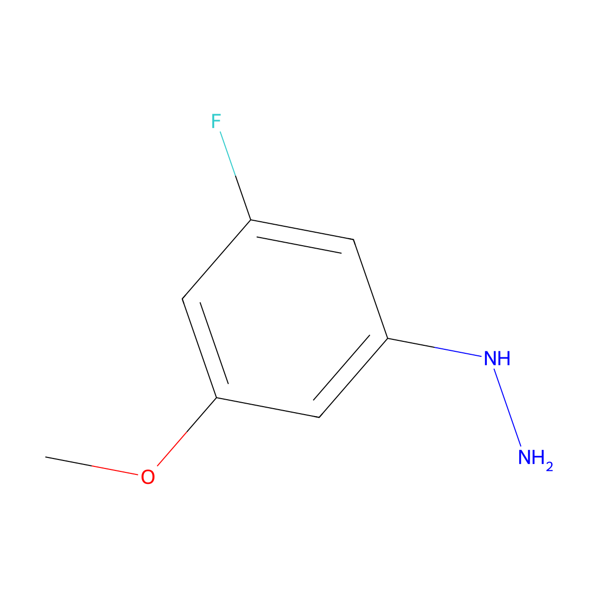 3-Fluoro-5-methoxyphenylhydrazine molecular structure, CAS 1314960-09-2