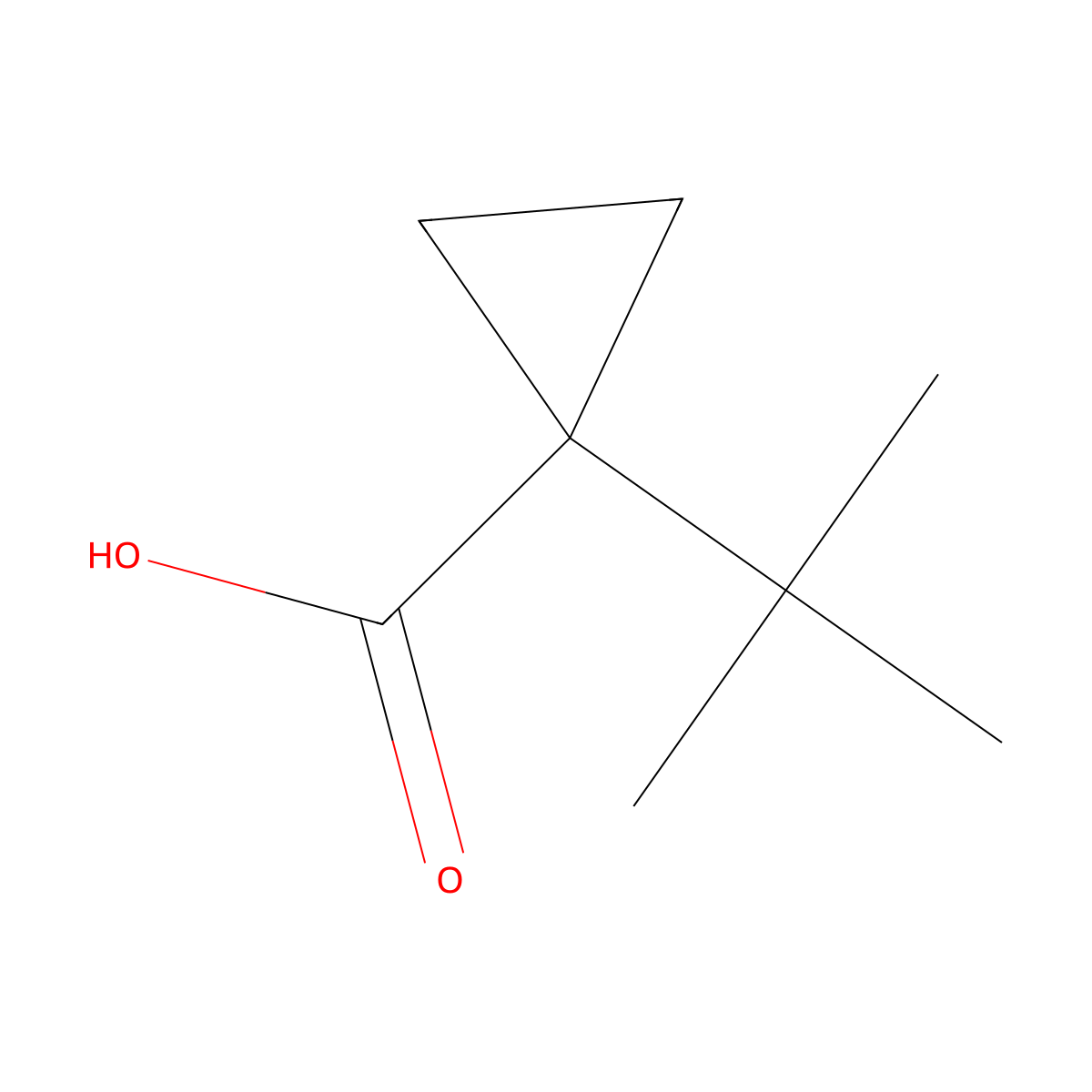 1-Tert-butylcyclopropane-1-carboxylic acid molecular structure, CAS 1314960-57-0