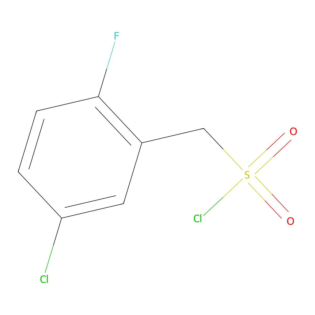 (5-Chloro-2-fluorophenyl)methanesulfonyl chloride molecular structure, CAS 1314961-07-3