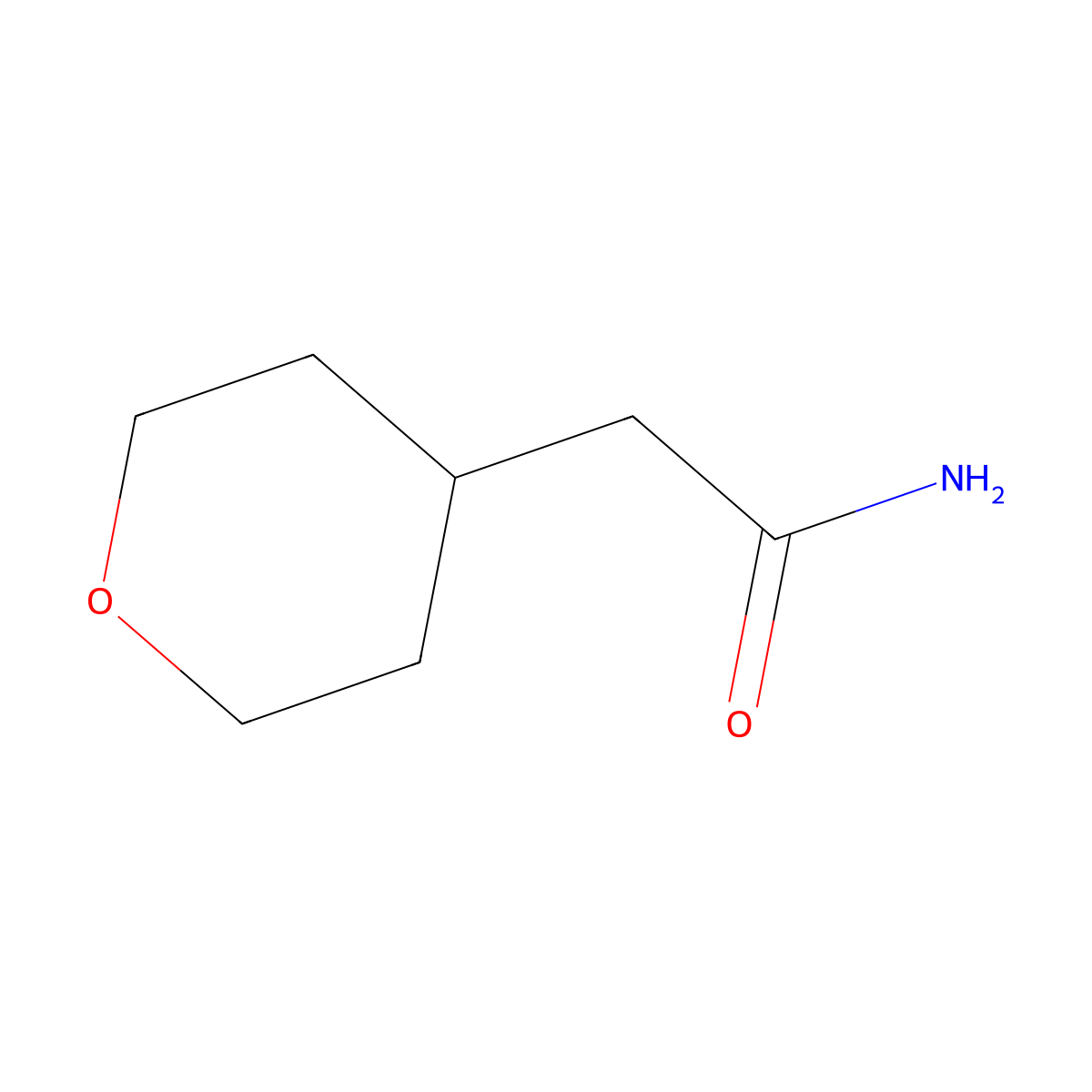 2-(tetrahydro-2H-pyran-4-yl)acetamide molecular structure, CAS 1314961-38-0