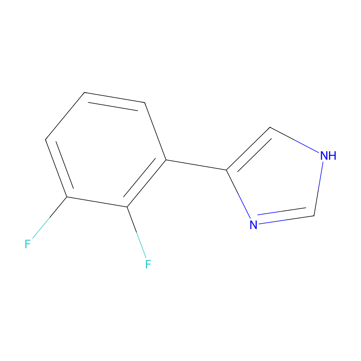 4-(2,3-difluorophenyl)-1H-imidazole molecular structure, CAS 1314961-71-1