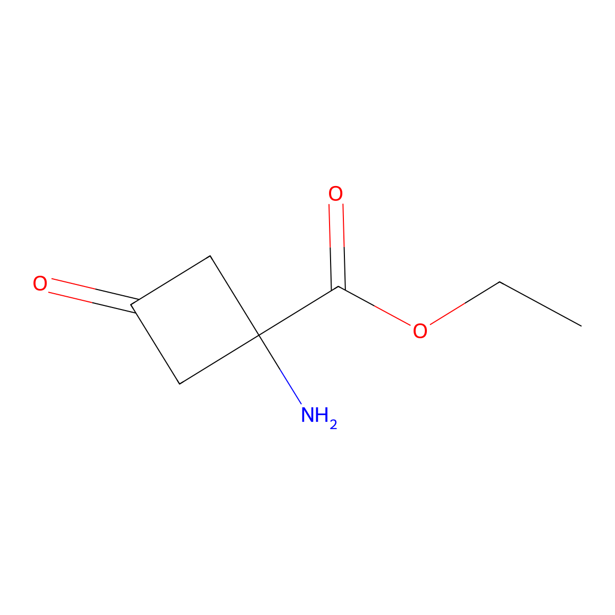 Ethyl 1-amino-3-oxocyclobutanecarboxylate molecular structure, CAS 1314961-81-3