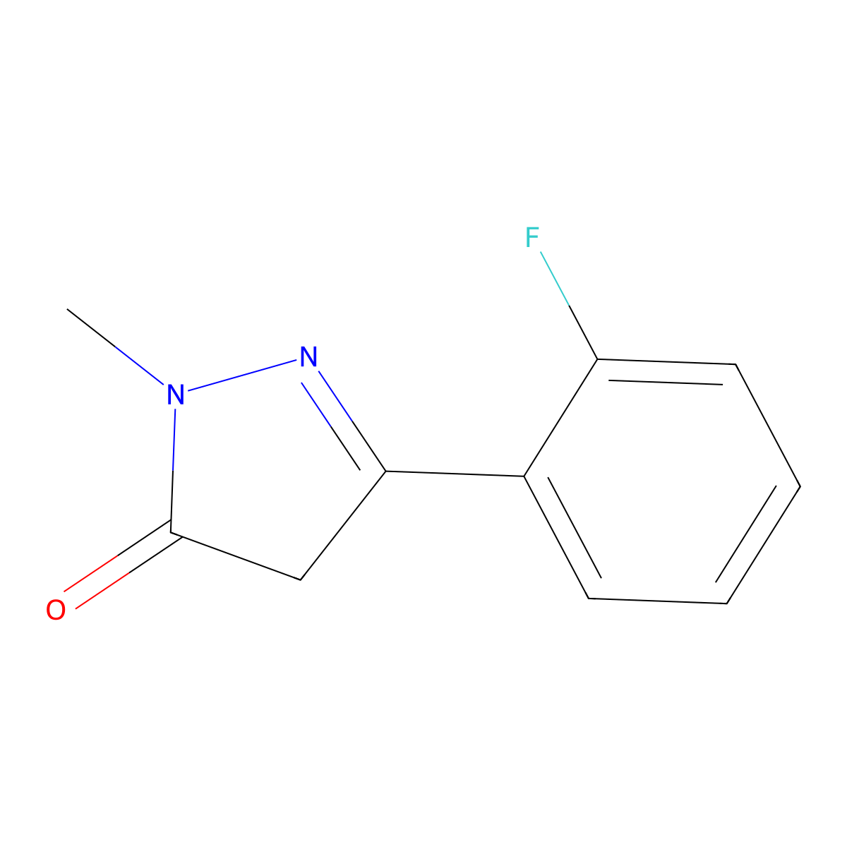 3-(2-fluorophenyl)-1-methyl-4,5-dihydro-1H-pyrazol-5-one molecular structure, CAS 1314962-03-2
