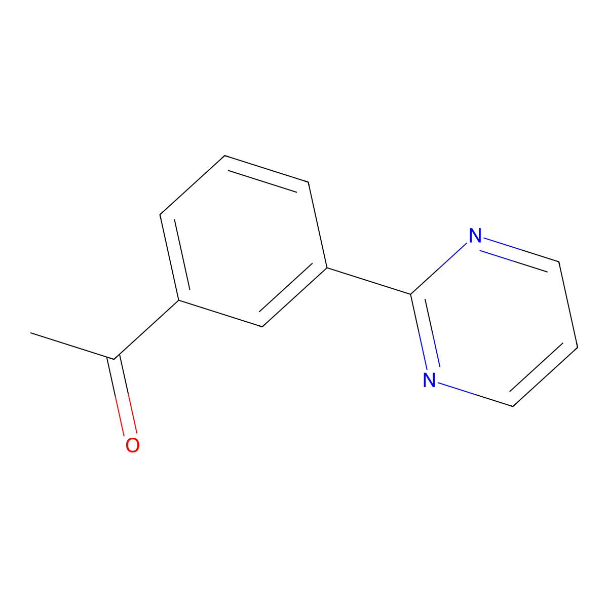 1-[3-(Pyrimidin-2-yl)phenyl]ethan-1-one molecular structure, CAS 1314963-45-5