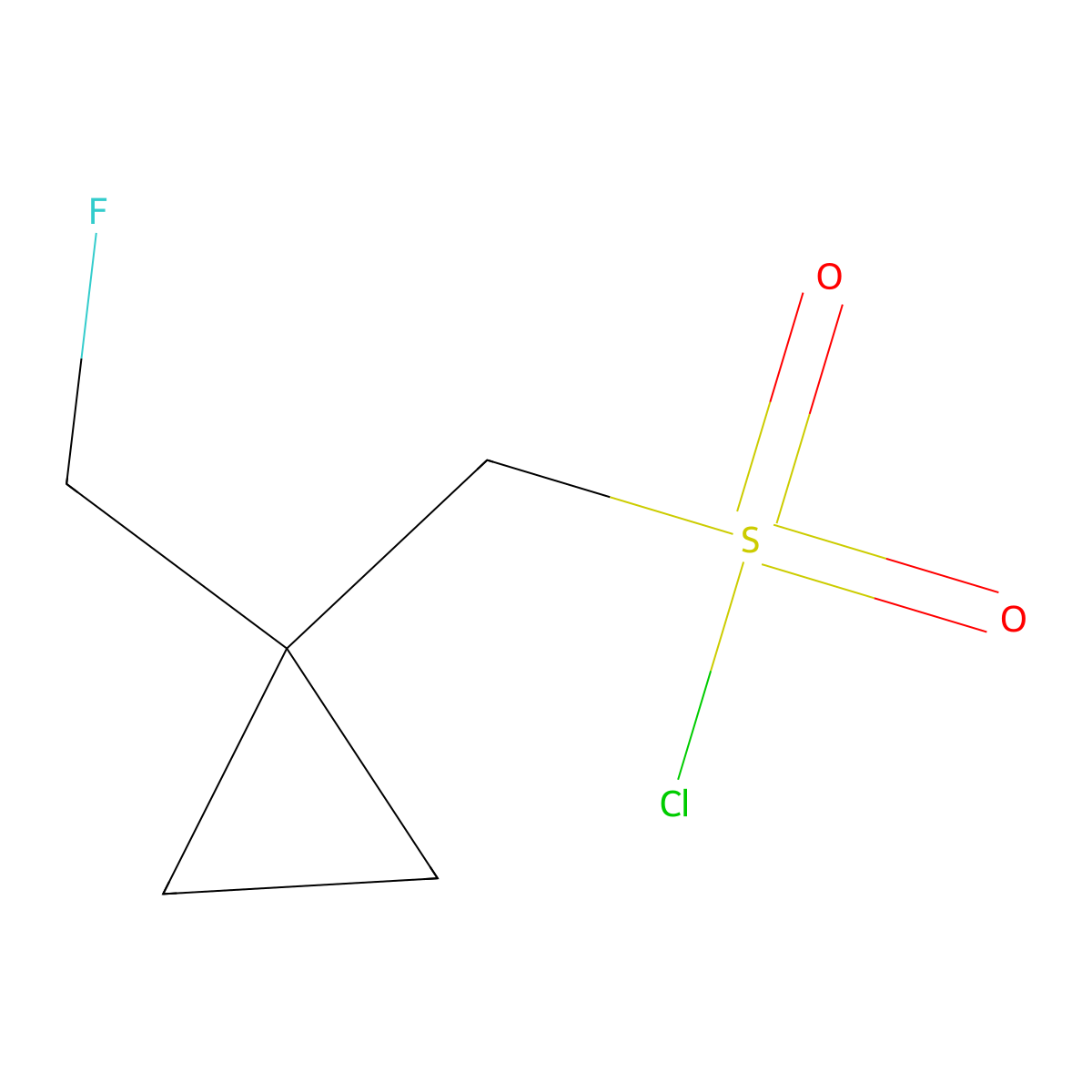 [1-(Fluoromethyl)cyclopropyl]methanesulfonyl chloride molecular structure, CAS 1314963-95-5