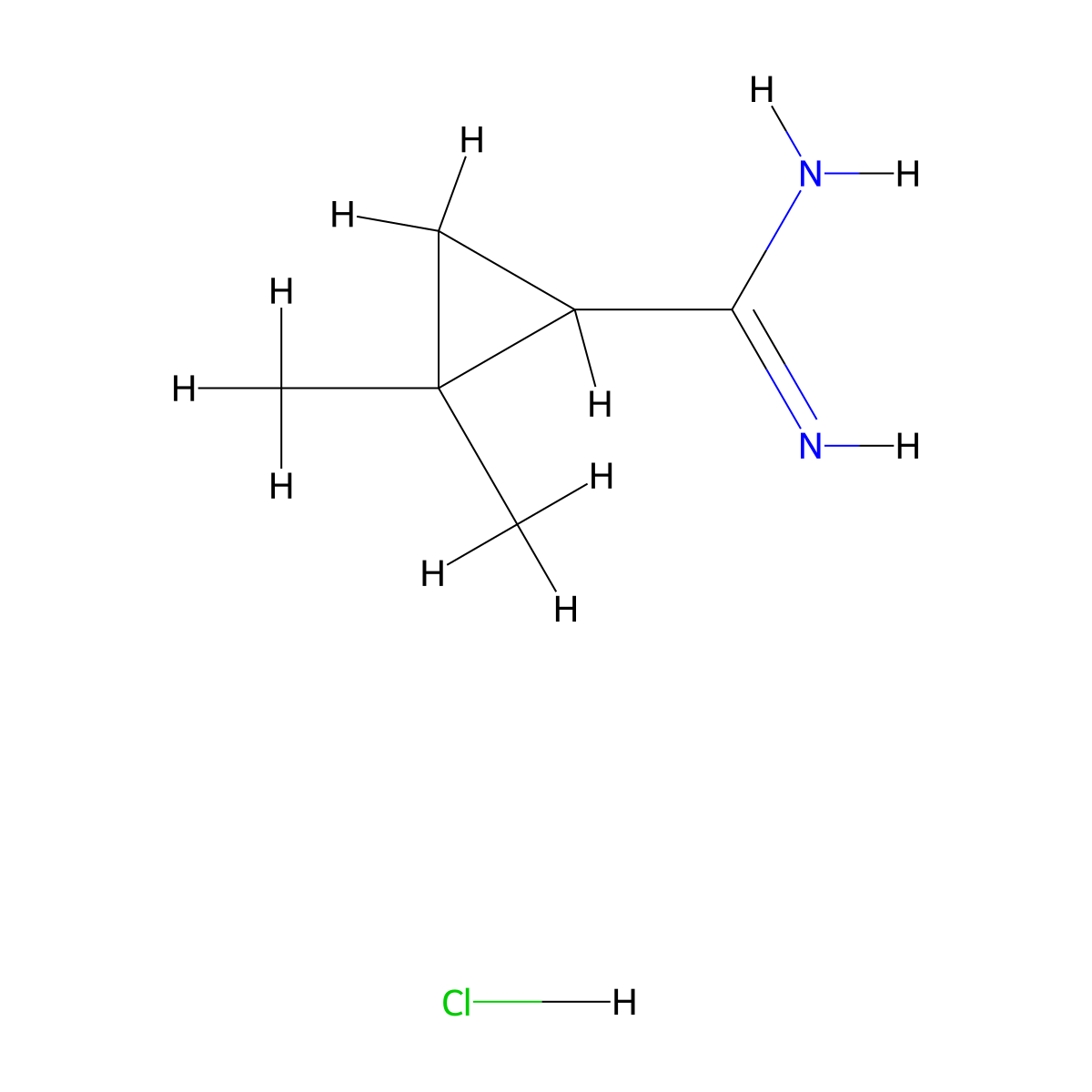 2,2-Dimethylcyclopropane-1-carboximidamide hydrochloride molecular structure, CAS 1314964-35-6