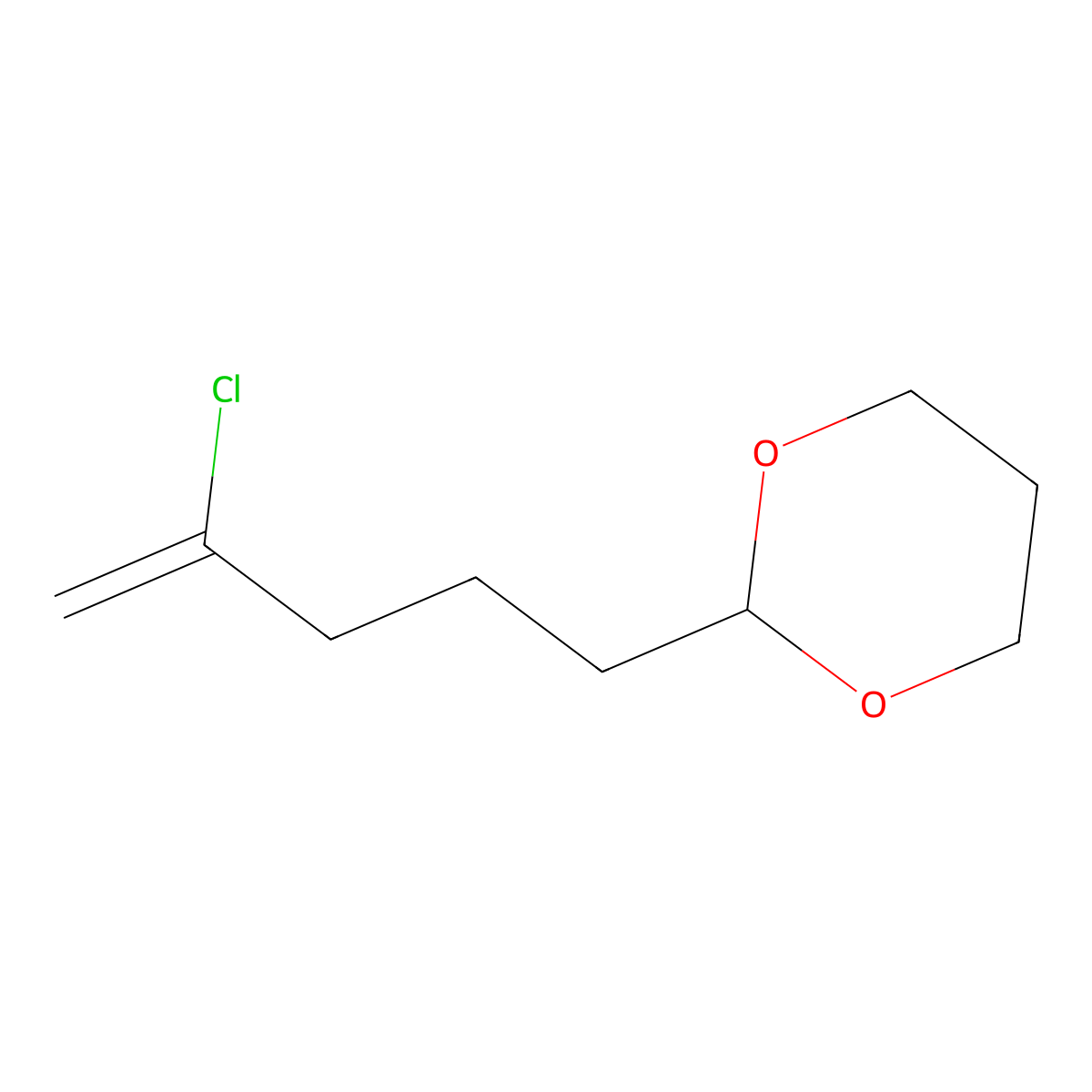 2-Chloro-5-[2-(1,3-dioxanyl)]-1-pentene molecular structure, CAS 1314964-37-8