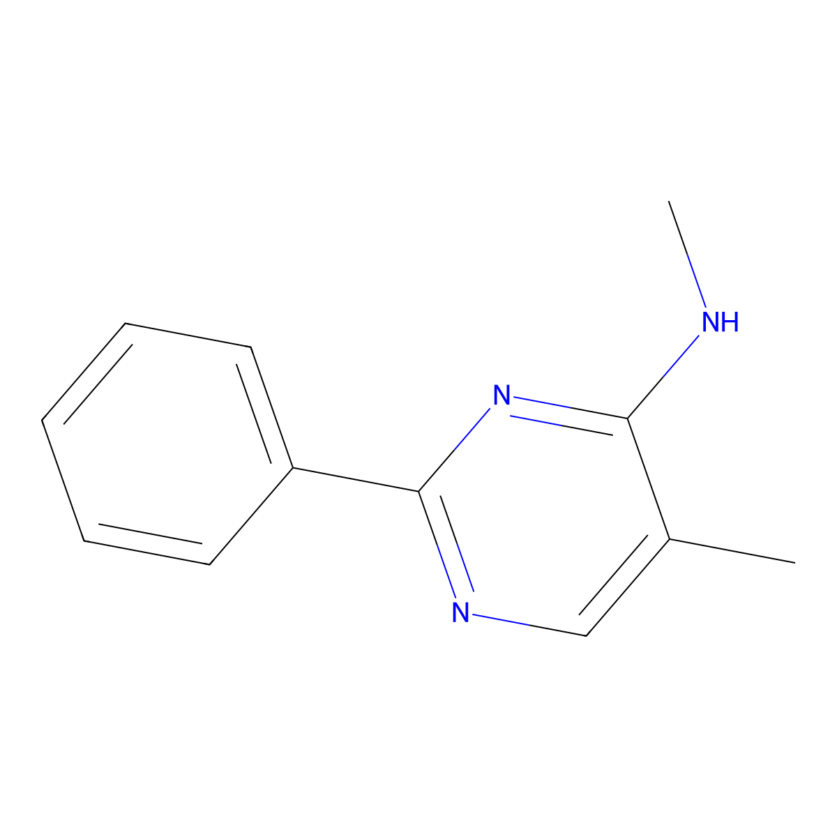 N,5-dimethyl-2-phenylpyrimidin-4-amine molecular structure, CAS 1314964-71-0