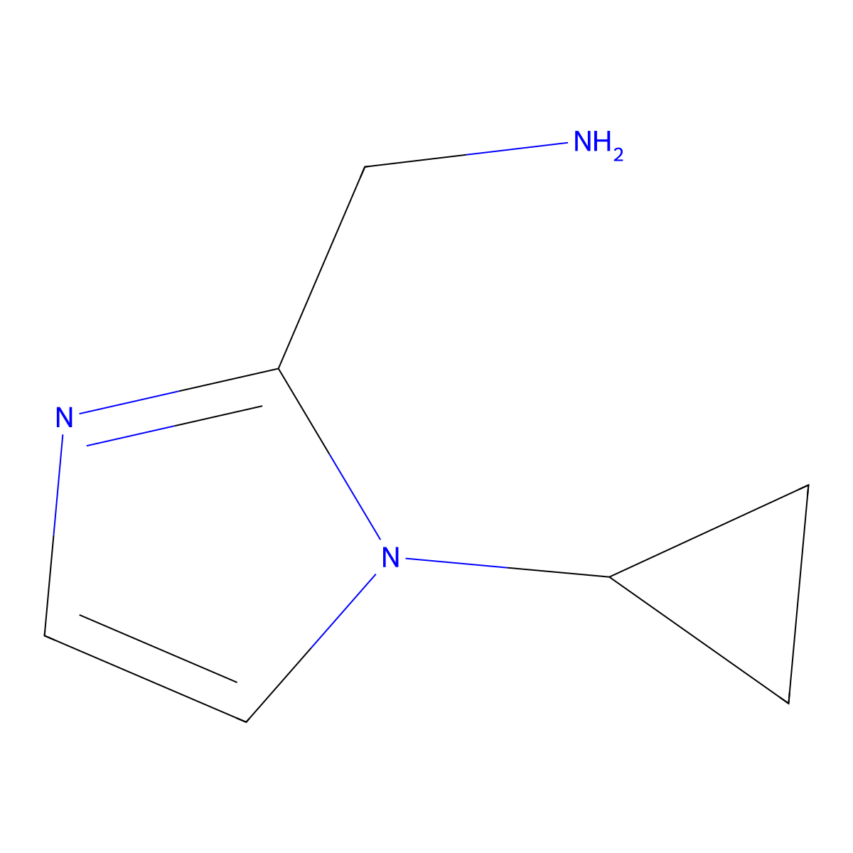 (1-cyclopropyl-1H-imidazol-2-yl)methanamine molecular structure, CAS 1314964-75-4