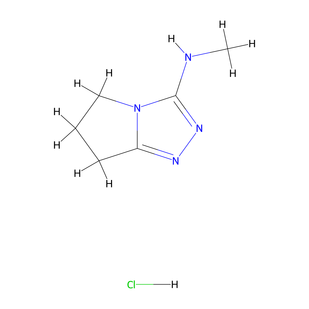 N-Methyl-6,7-dihydro-5H-pyrrolo[2,1-c][1,2,4]triazol-3-amine hydrochloride molecular structure, CAS 1314964-91-4