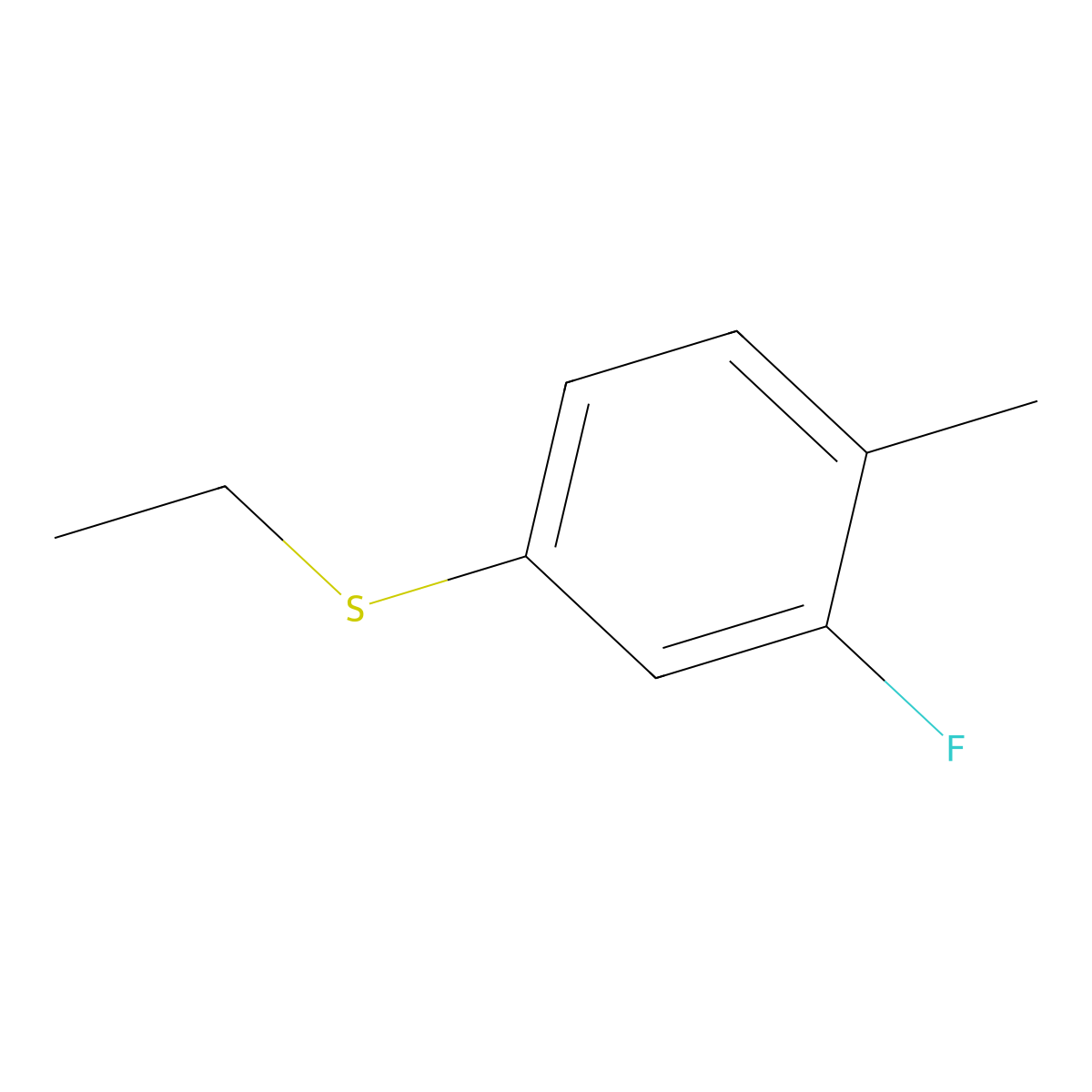 Ethyl 3-fluoro-4-methylphenyl sulfide molecular structure, CAS 1314964-95-8