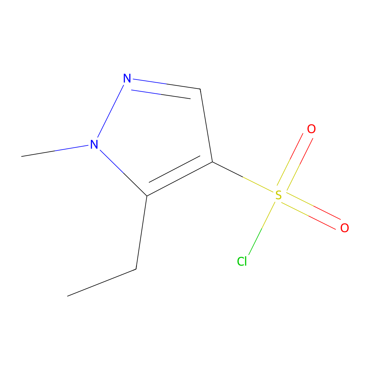 5-ethyl-1-methyl-1H-pyrazole-4-sulfonyl chloride molecular structure, CAS 1314965-01-9